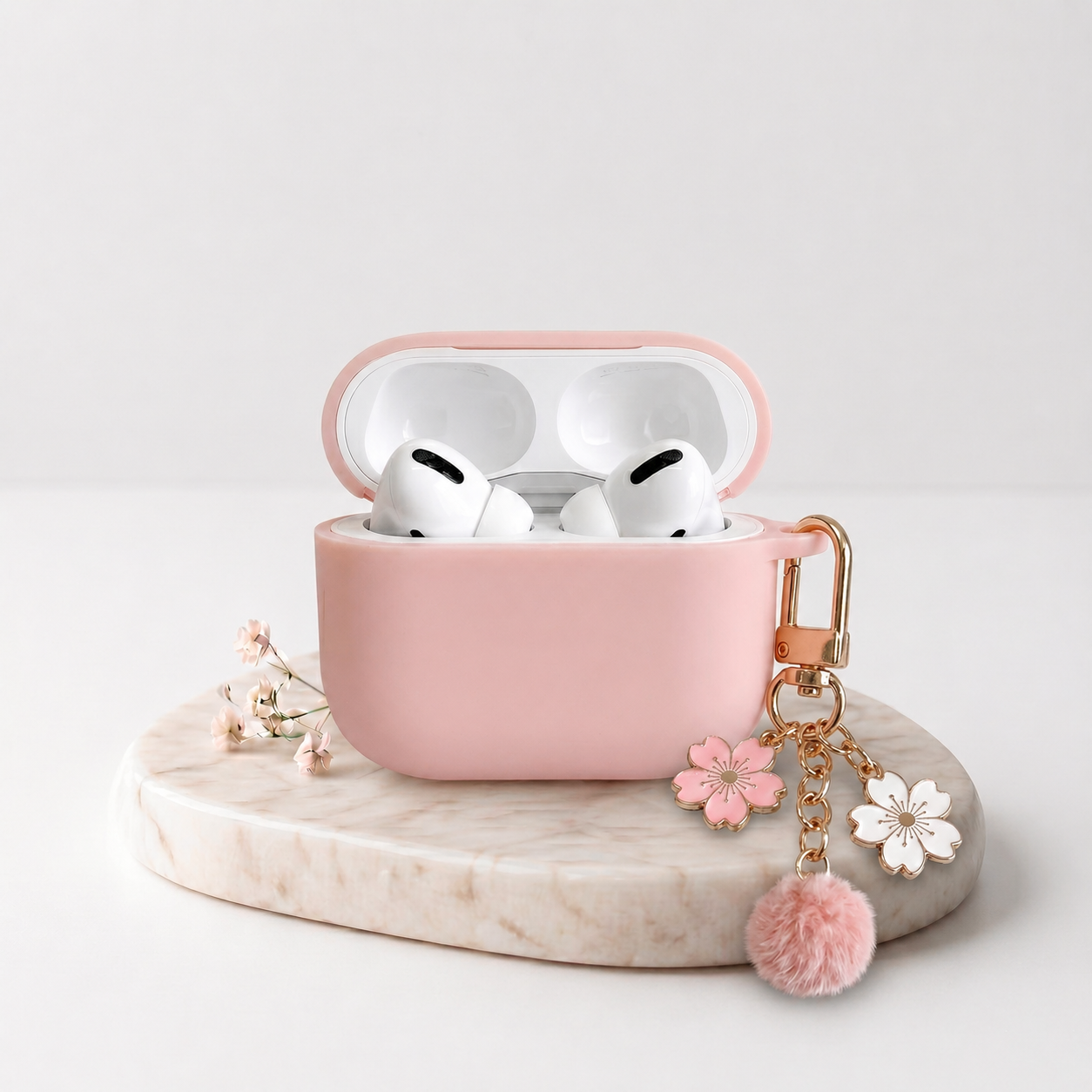 Funda para AirPods Pro 2 Rosa con Colgante Floral