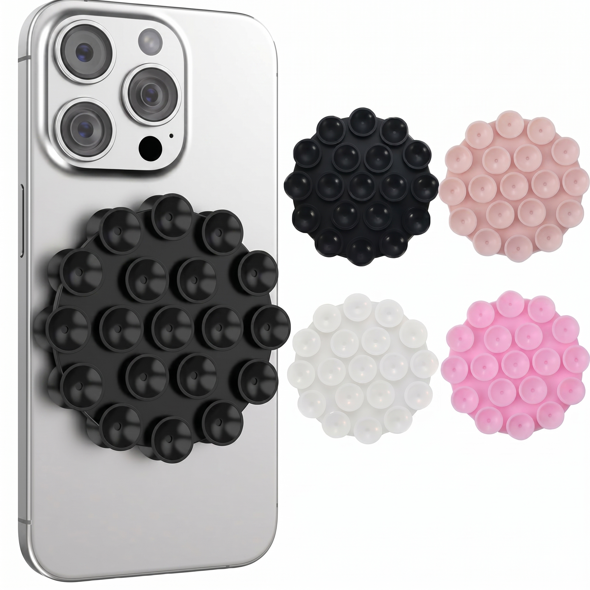 Soporte Ventosa para Celular Redondo Reutilizable