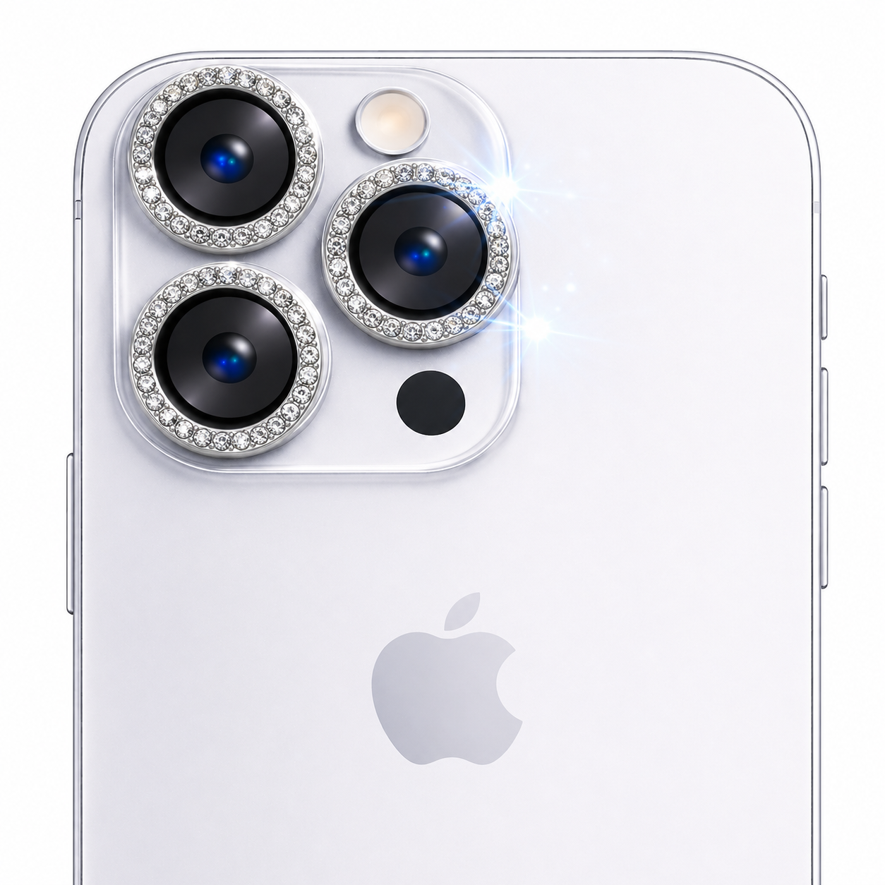 Protector de Cámara Strass Plateado para iPhone