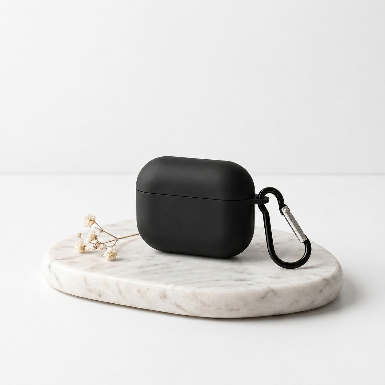 Funda para AirPods Pro 2 Negra Mate con Gancho