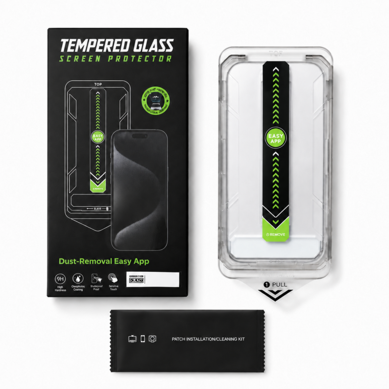Vidrio Templado para iPhone con Aplicador de Fácil Colocación